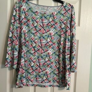 Talbots print 3/4 length sleeve top